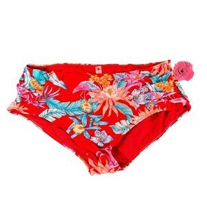 Coral Tropics Apollo Swimwear Womens Bikini Top Only Size 3X